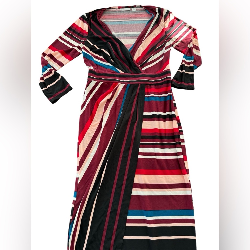 New York & Company Striped Long Sleeve Dress XS